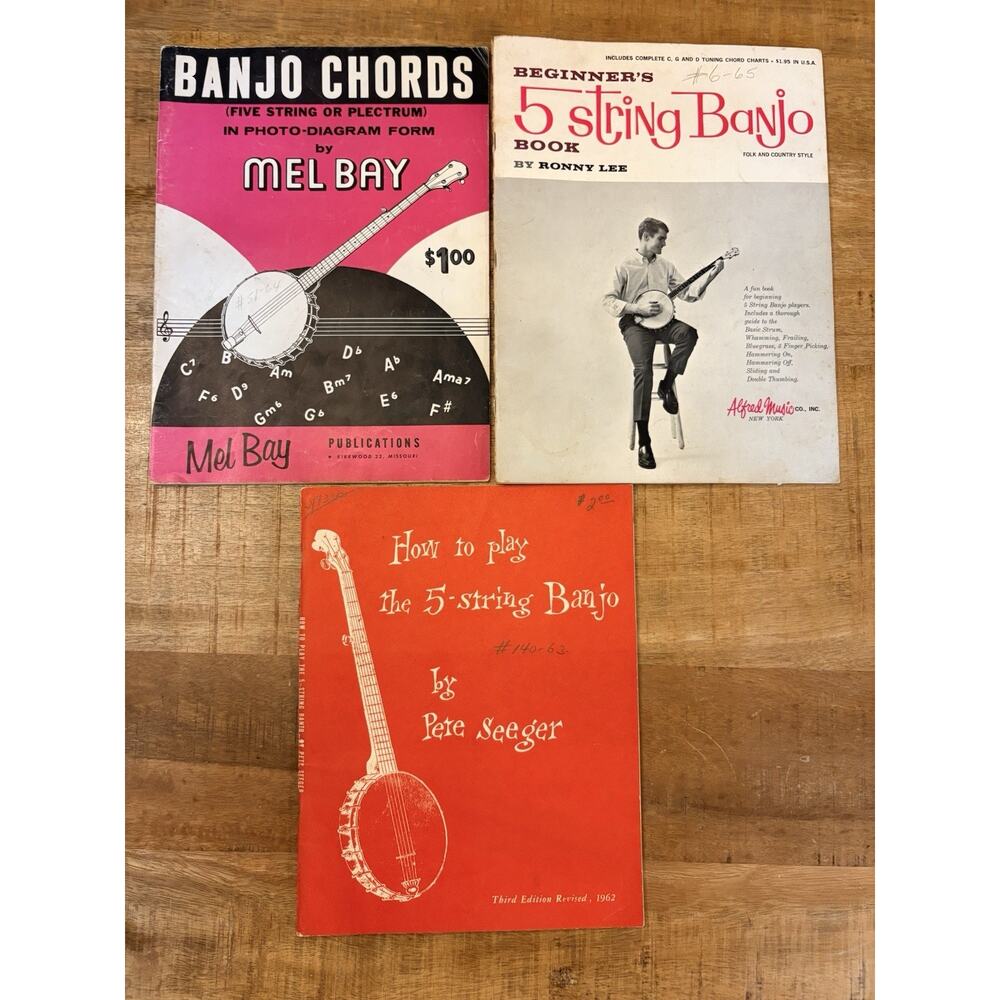 Three Books On How To Play The Banjo Mel Bay Pete Seeger